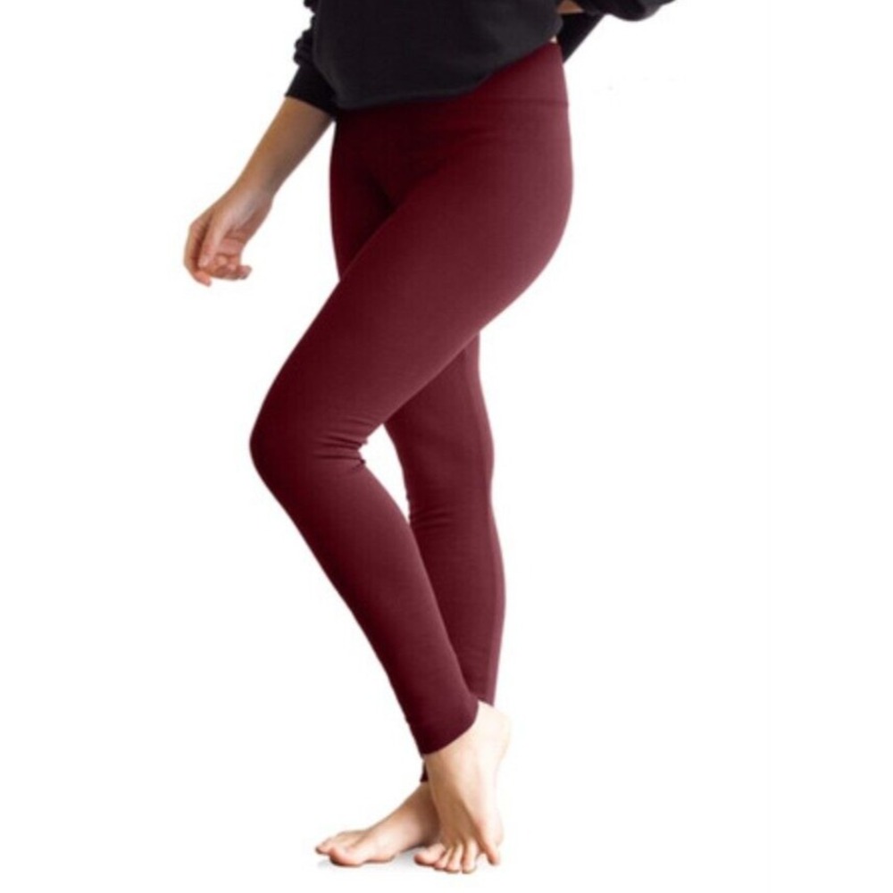 FORNIA Seamless High Waist Leggings Burgundy S M Activewear‎ Workout Base Layer